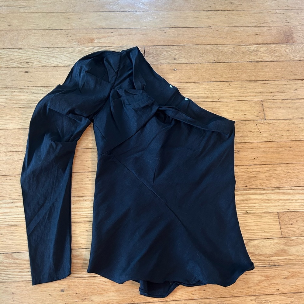 Zara Black One-Shoulder Blouse